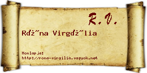 Róna Virgília névjegykártya